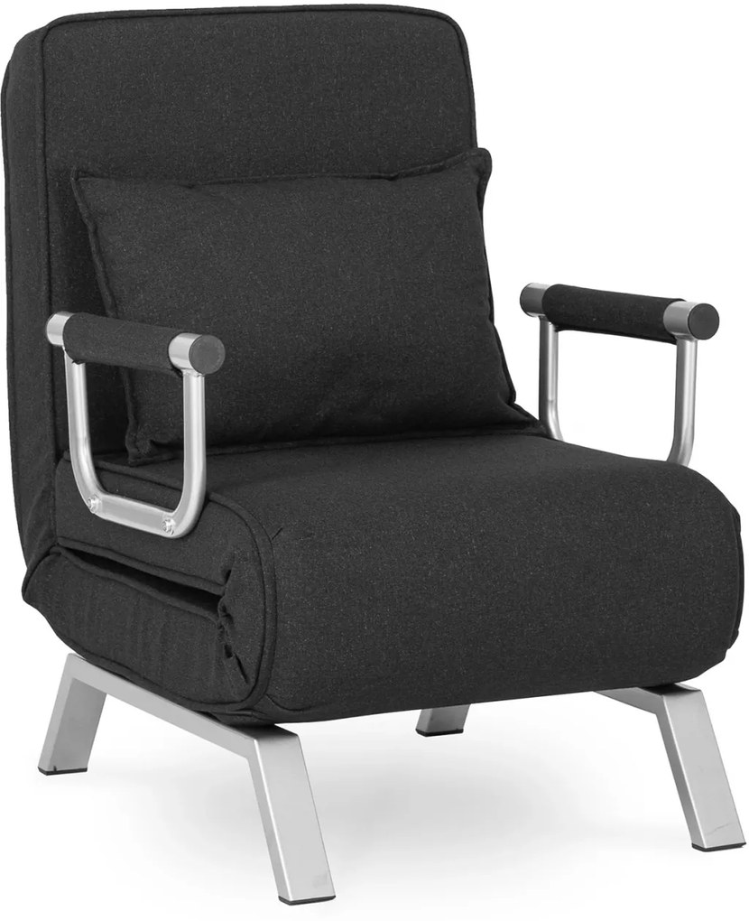 Ágyazható Fotel BART Fekete Szövet Kárpittal.