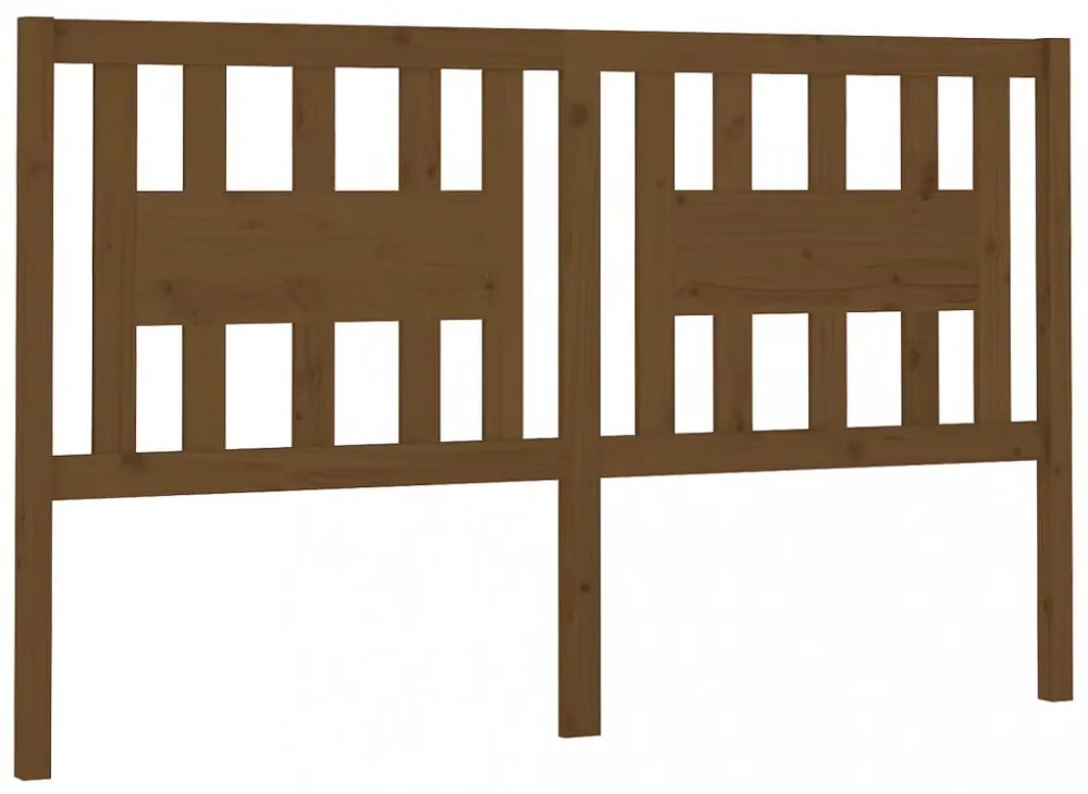mézbarna tömör fenyőfa fejtámla 126 x 4 x 100 cm