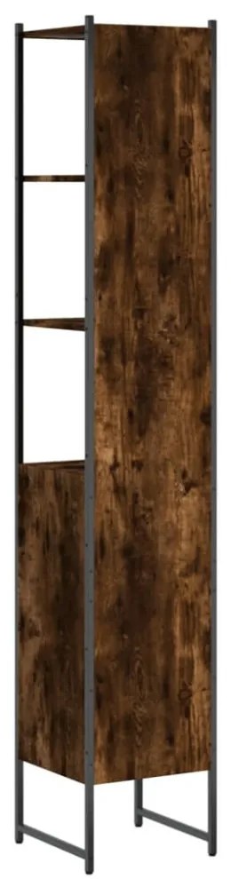 füstös tölgy színű szerelt fa fürdőszobaszekrény 33x33x185,5 cm
