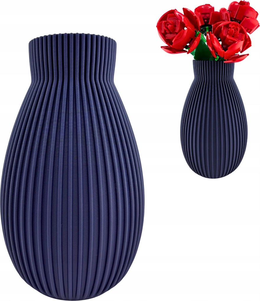 Linea – Sötétkék virág váza, Lego Icons Botanicals szárított kompozíciók