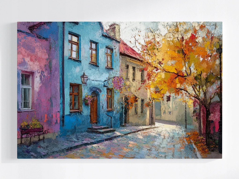 Vászonkép Canvas Város Utcák Házak Bérházak Ősz Kilátás 60x40