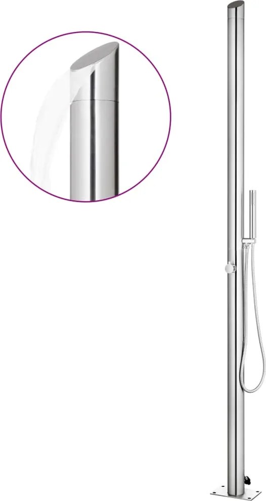 vidaXL rozsdamentes acél kerti zuhany 220 cm