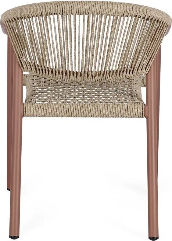 Piros-natúr színű fém kerti szék Canarias – Bizzotto