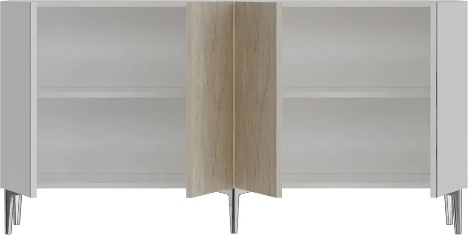 Poli 150 - White, Travertine, Silver