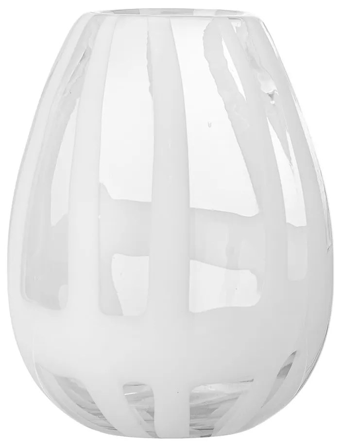 Fehér üveg kézzel készített váza (magasság 18 cm) Cosmin – Bloomingville