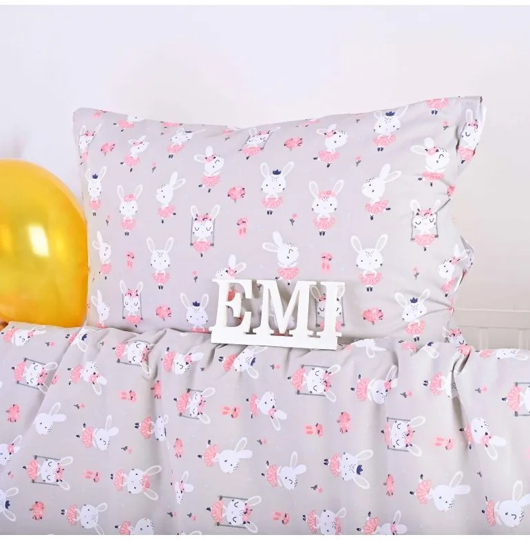 EMI Nyuszik gyermek pamut ágyneműhuzat, Gyerekgarnitúra 90x130 + 45x65