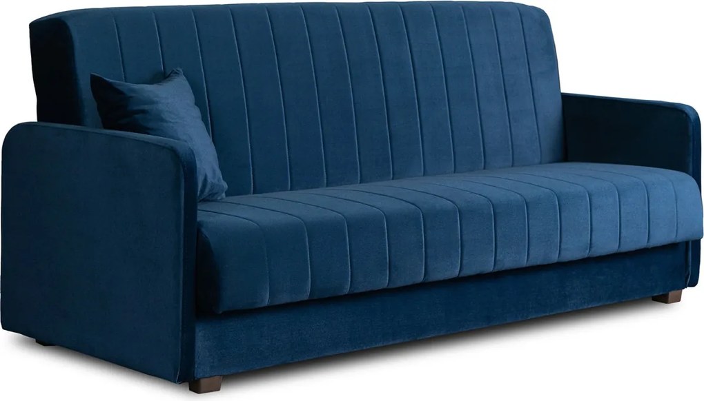 Dönthető kanapé sötétkék színben, bársony kárpittal, PORTO