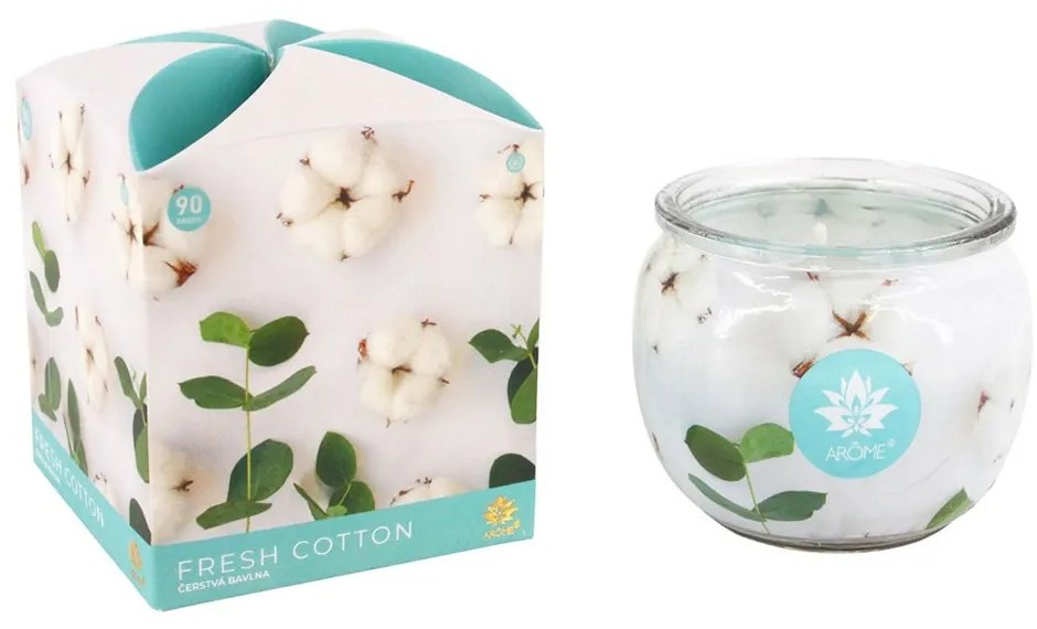 Arome Fresh Cotton illatgyertya üvegben, 90 g