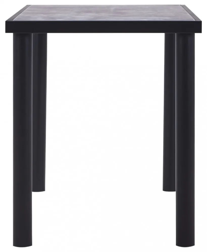 fekete és betonszürke MDF étkezőasztal 120 x 60 x 75 cm
