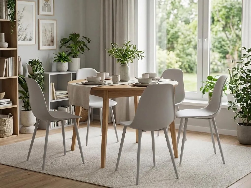 Étkezőszék OSAKA műanyag, világosszürke