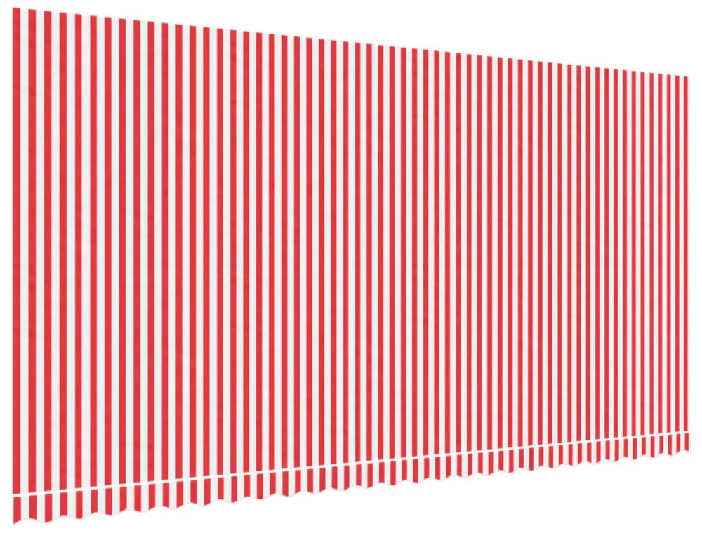 piros és fehér csíkos pótszövet napellenzőhöz 6x3 m