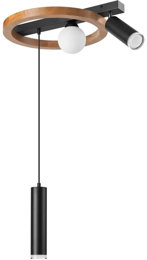 Csillár zsinóron OTIS 1xG9/5W/230V + 2xE27/15W/230V tölgy