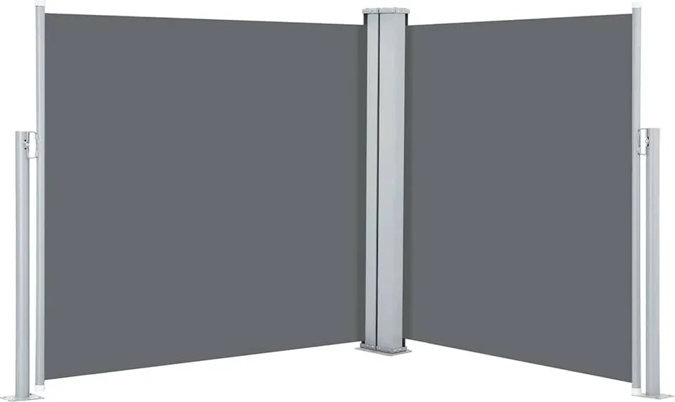 vidaXL antracitszürke behúzható oldalsó napellenző 120 x 600 cm