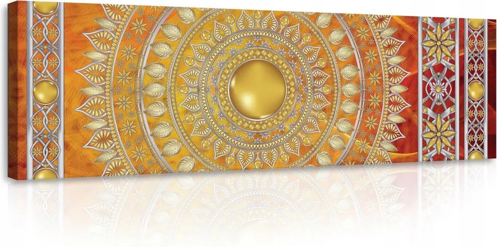 Vászonkép 145x45 Arany harmónia mandala meditációhoz és lakberendezéshez