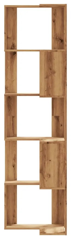 5 szintes szerelt fa sarok könyvespolc 50 x 50 x 179cm