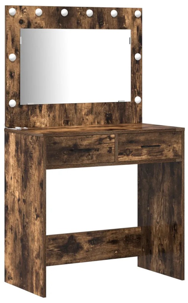 Öltözködőasztal fiókkal 3 pcs Barna 40 x 41 x 135 cm Faanyag