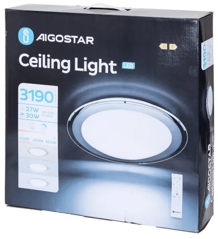 Aigostar - Dimmelhető LED mennyezeti lámpatest LED/30W/230V 2700-6500K Ø 42,9 cm króm+távirányító