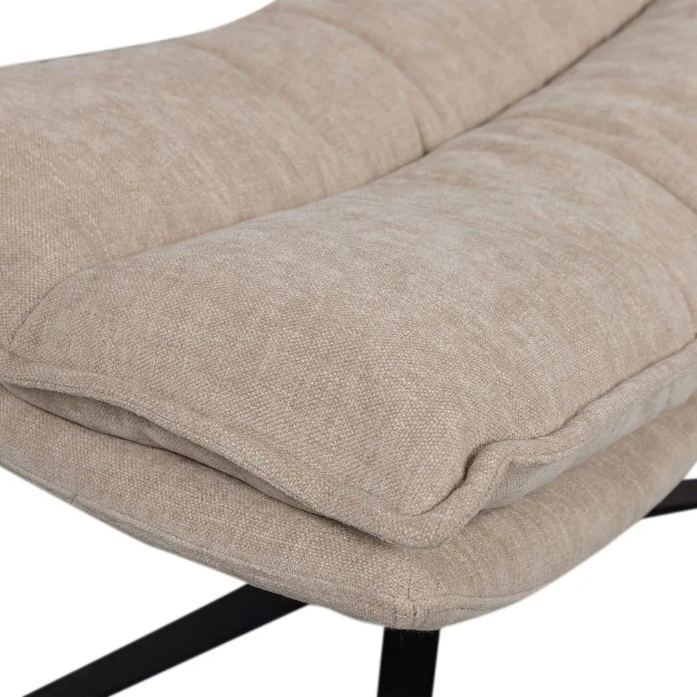 Natúr színű forgó zsenília fotel lábtartóval Kube – WOOOD