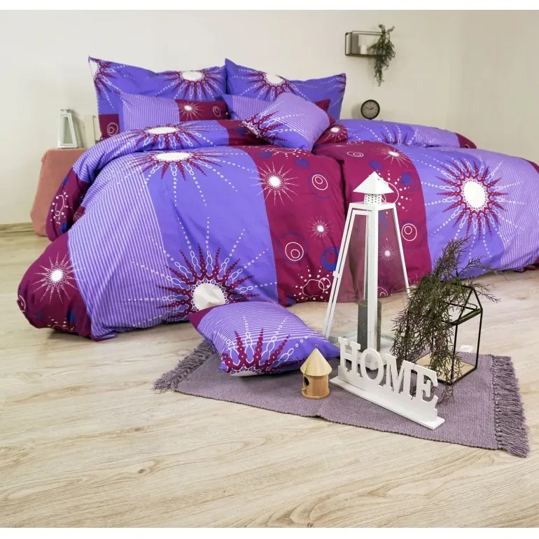 EMI Tilia lila ágyneműhuzat 140x200 + 70x90, A standard egyszemélyes ágy szett tartalma: 1x 140x200 + 1x 70x90