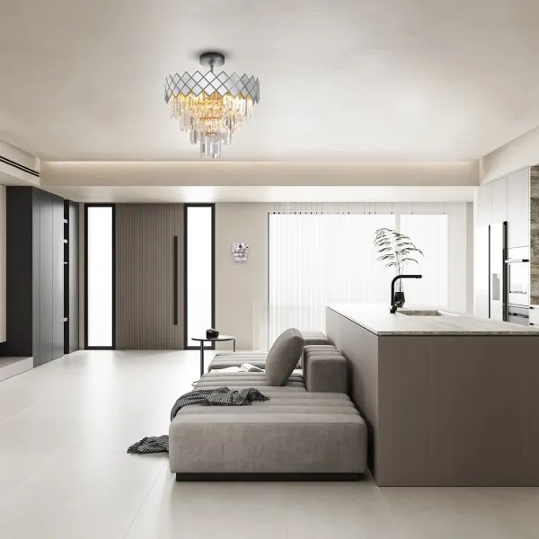 Csillár rúdon CARISMA 9xE14/40W/230V matt króm