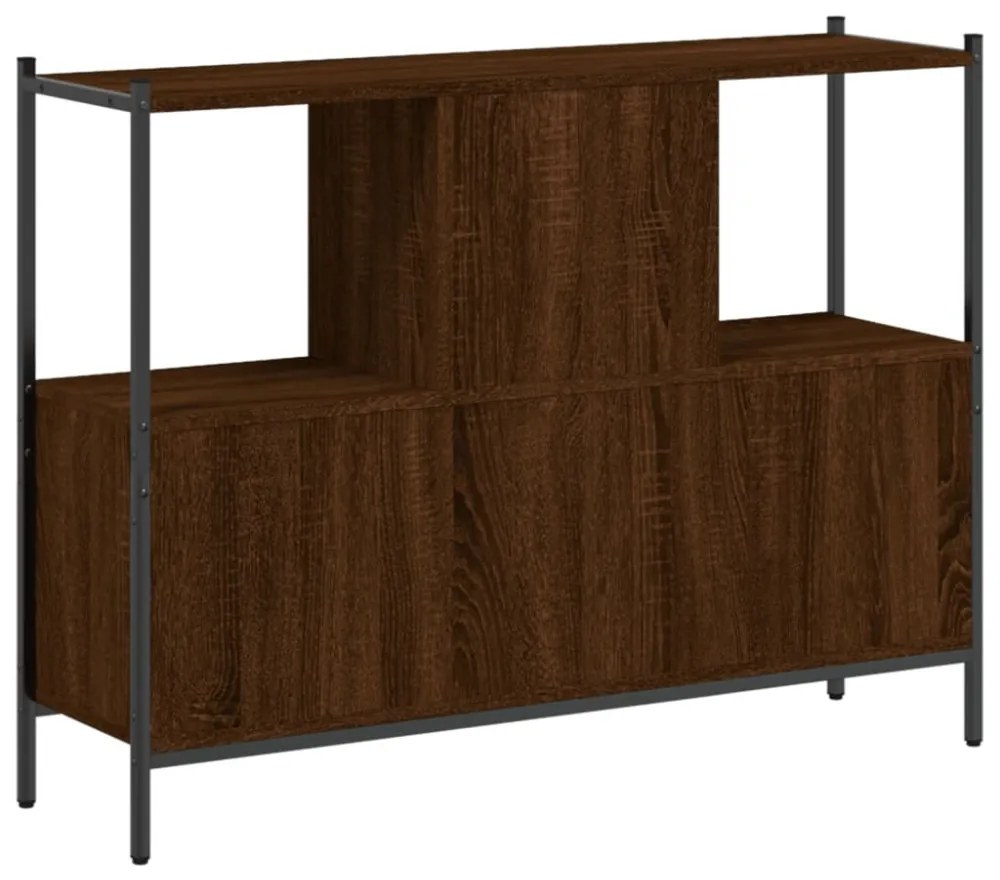 barna tölgy színű szerelt fa könyvszekrény 102x28x77,5 cm