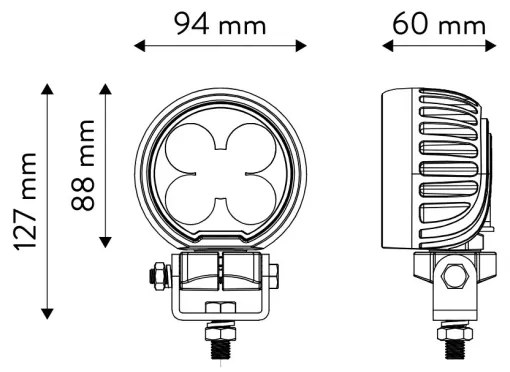 LED Autós spotlámpa BLACK LED/50W/10-30V IP69 5700K kerek