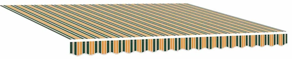 Behúzható napellenző Zöld és sárga 400 ×300 cm szövet