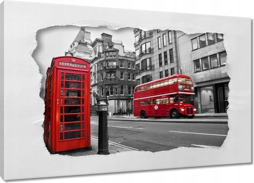 Vászonkép 90x60 London Fülke Busz