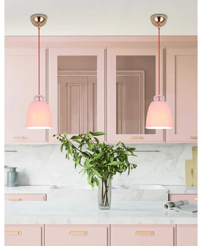 Rózsaszín függőlámpa kerámia búrával Sewilla – Candellux Lighting