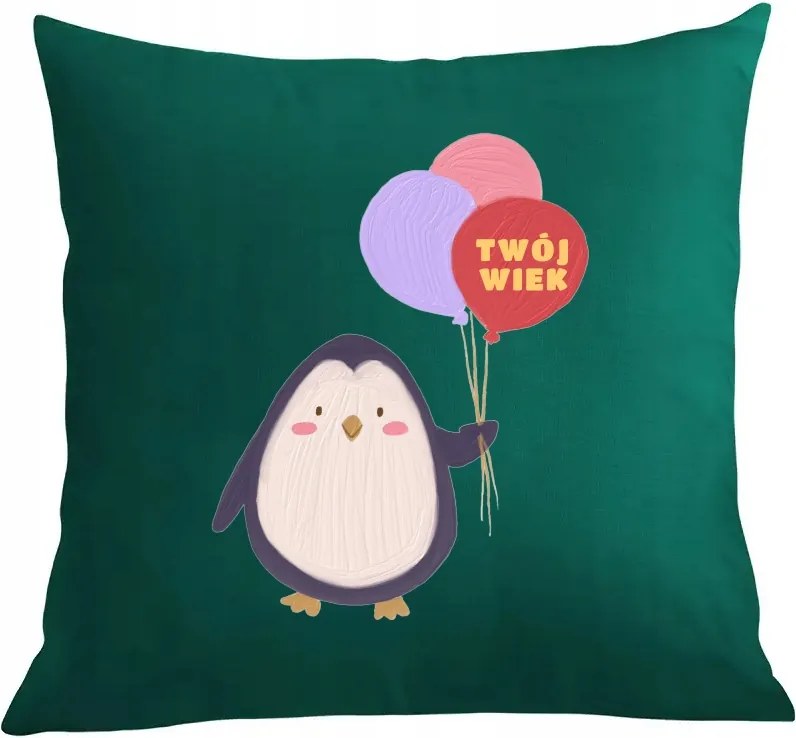 Szülinapi párna párnahuzat Pingvin az Ön életkora Ajándék