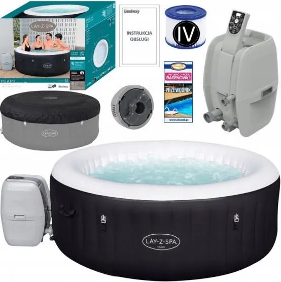 Jacuzzi Lay-z-spa Miami Airjet 2-4 Személyes hidromasszázs 180 x 66 cm Bestway