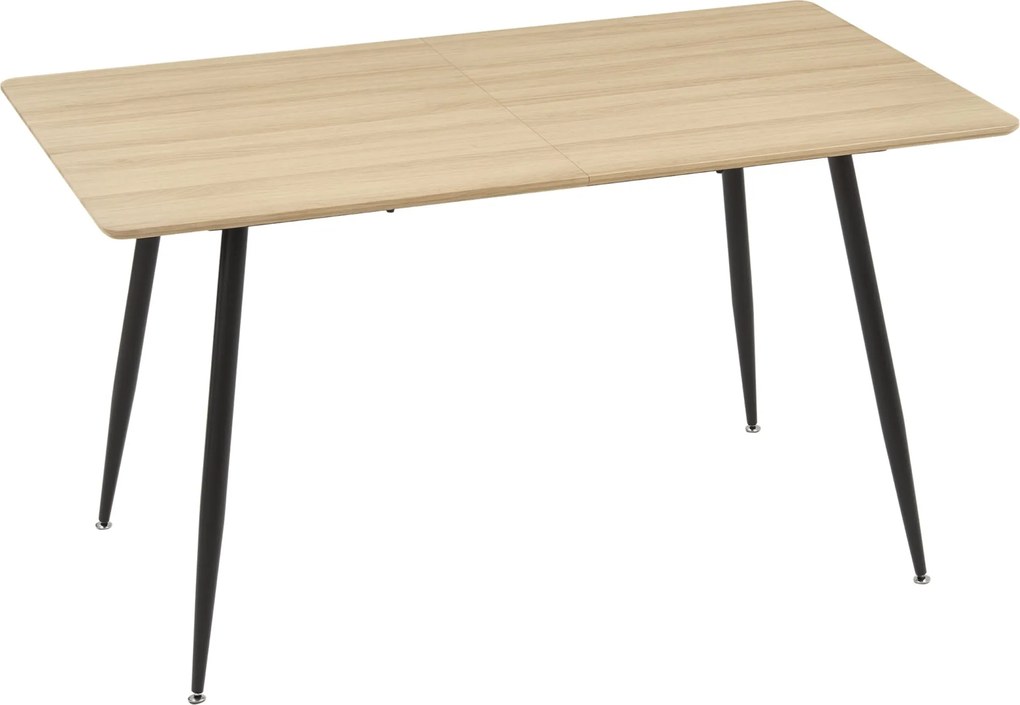 HOMCOM Étkezőasztal 4 személy részére, Konyhai Asztal, Nappali Asztal Fafeldolgozott Tetejével, Acél Lábakkal, 140 x 80 x 76 cm, Természetes | Aosom