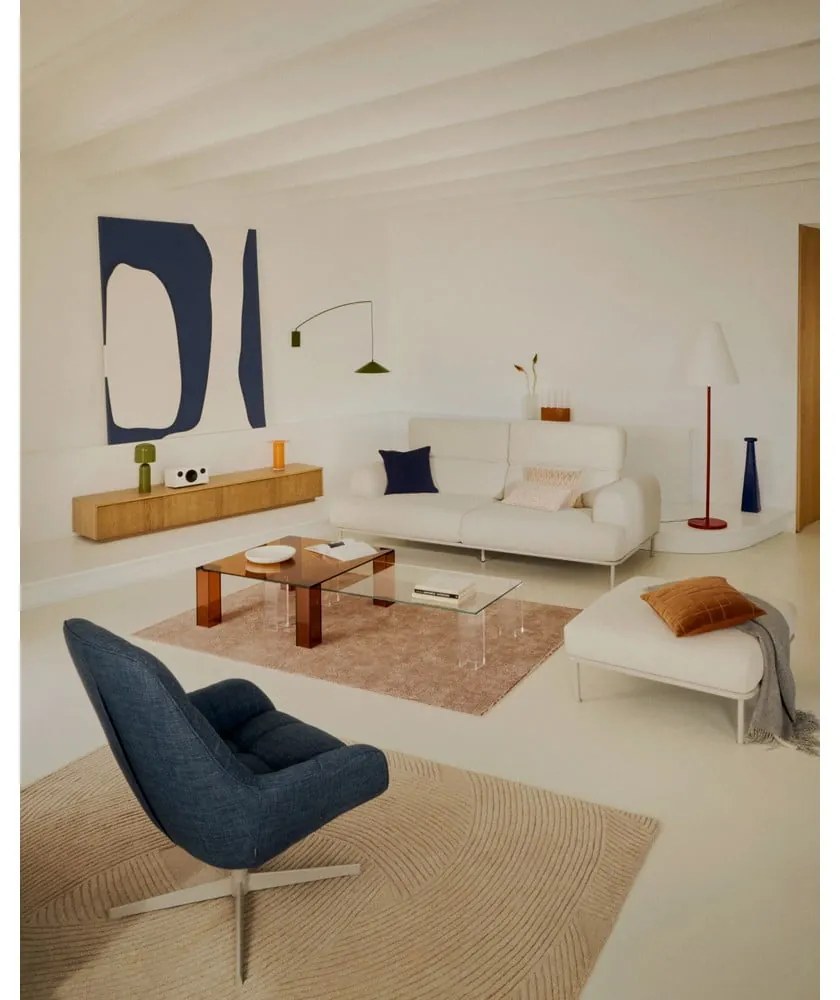 Natúr színű TV-állvány tölgyfa dekorral 200x30x40 cm Helvine – Kave Home