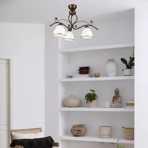 Brilagi - LED Felületre szerelhető csillár ANTICO 3xE27/60W/230V bronz patina