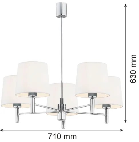 Argon 2110 - Csillár rúdon BOLZANO 5xE27/15W/230V krém