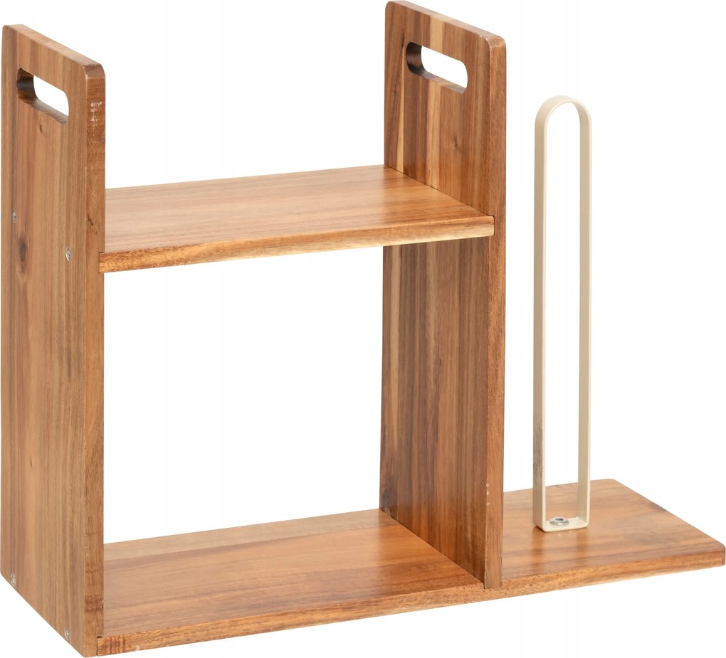 Fa Polc Konyhapultra, Papírtörlő Tartóval, Barna