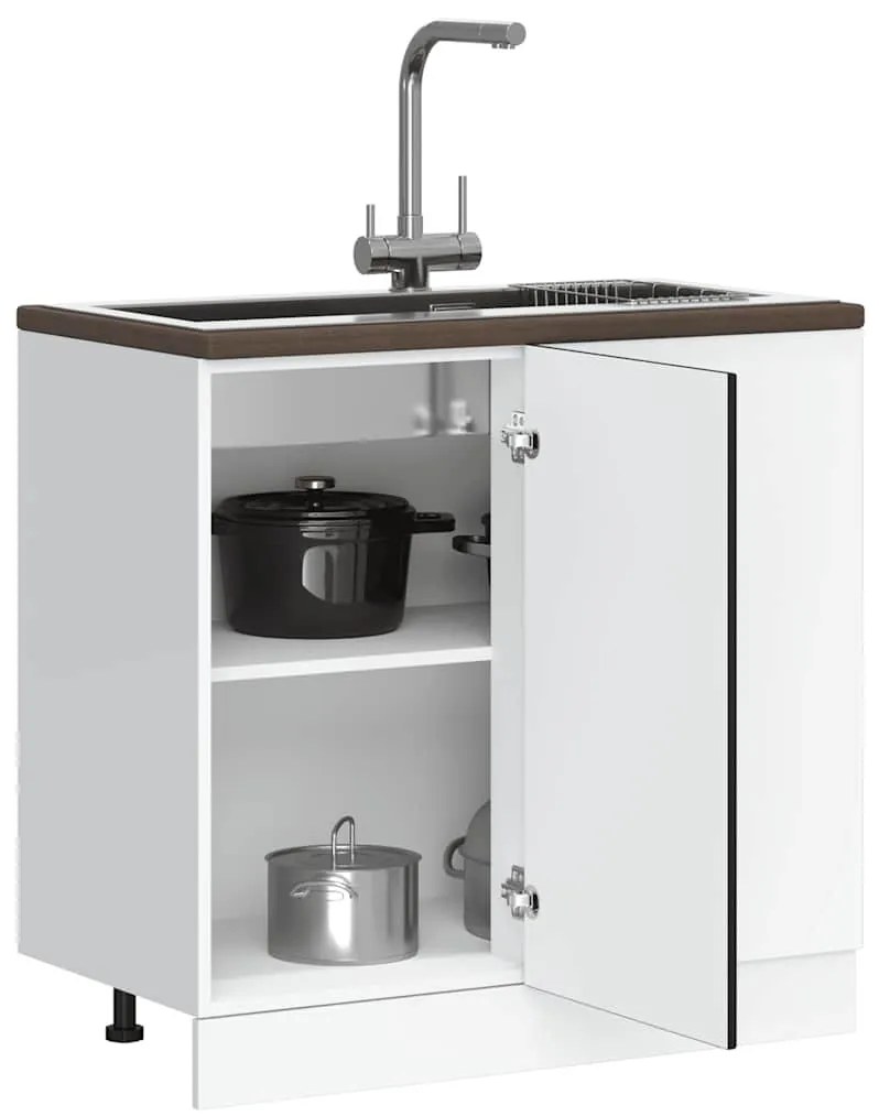 fekete, műfa konyhaszekrény „Lucca”