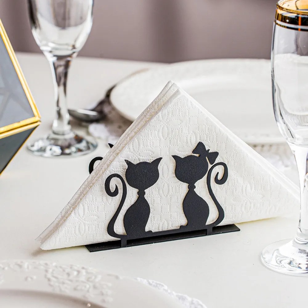 Cats Szalvéta tartó 12x4x8 Fekete Negro