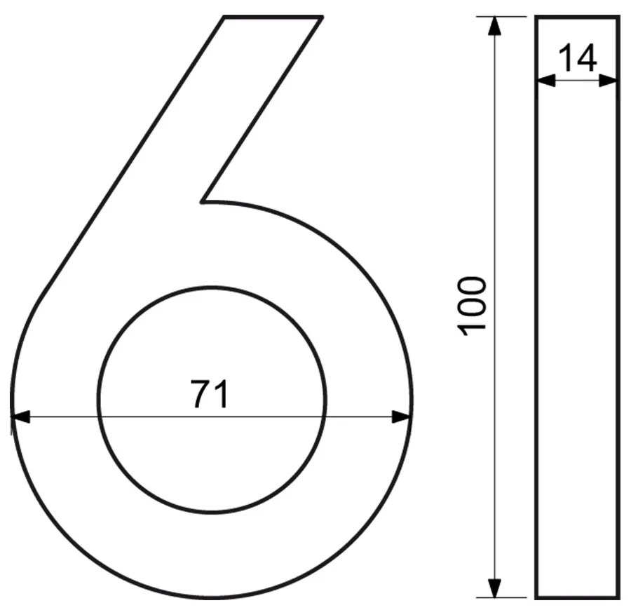 "6" számú ház, RN.100LV, szálcsiszolt, fekete