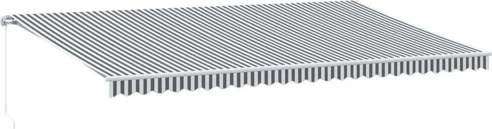 vidaXL antracitszürke-fehér LED-es kézi napellenző 600 x 350 cm