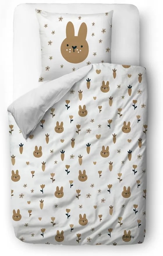 Egyszemélyes pamut-szatén gyerek ágyneműhuzat 140x200 cm Sweet Bunnies – Butter Kings