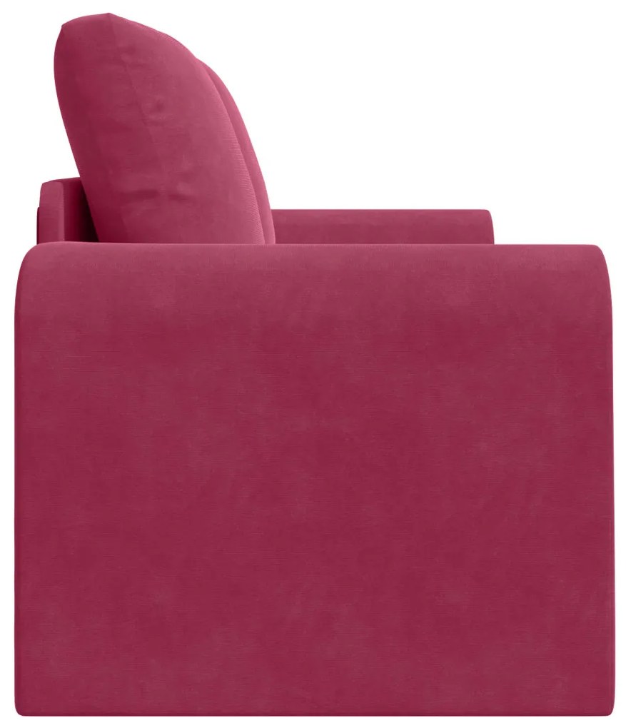 Floor Sofa Bed 2 az 1-ben Borvörös 148x71x83 cm Velúr