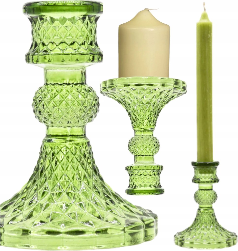 Üveg Gyertyatartó Lábakon Kétoldalas Asztali Rituális Gyertyák Glamour