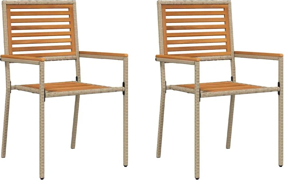 vidaXL Kerti összecsukható székek 2 pcs Barna és Bézs