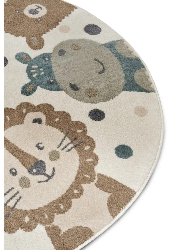 Bézs gyerek szőnyeg ø 100 cm Animal Party – Hanse Home