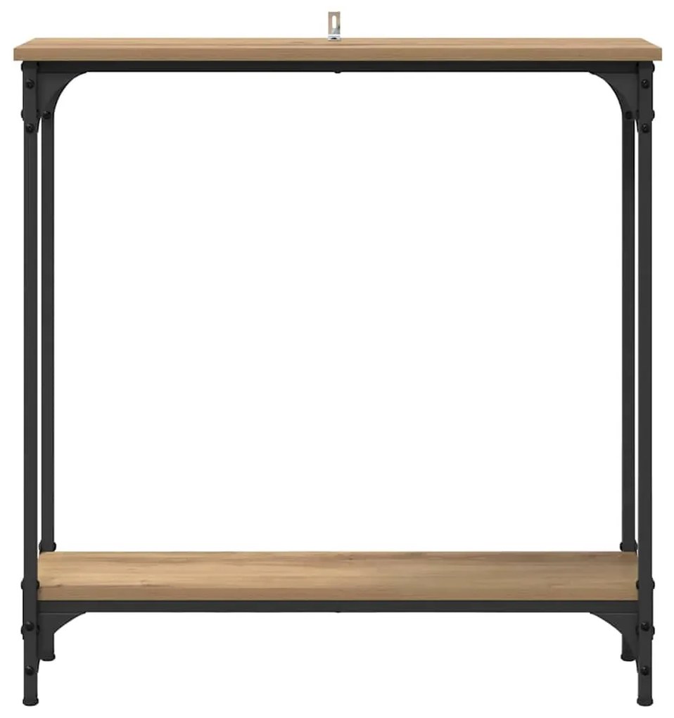 vidaXL Konzolasztal polcokkal Artisan tölgy 75 x 22,5 x 75 cm Faanyag