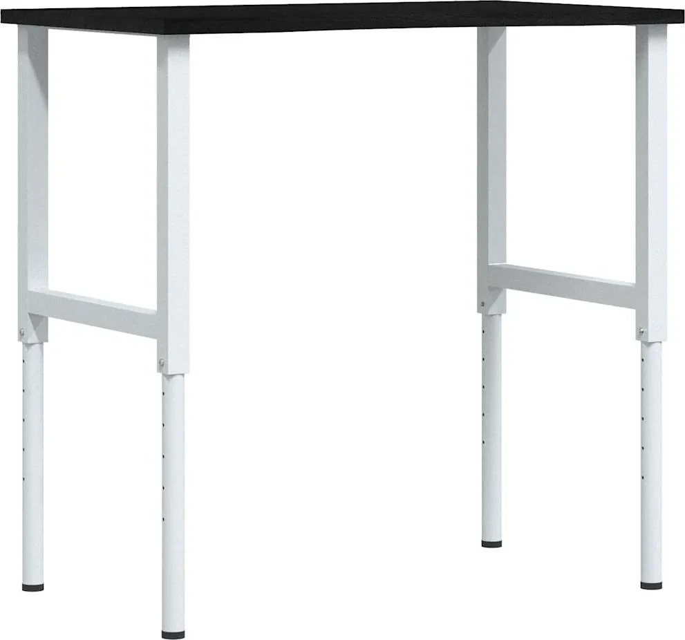 vidaXL sötétbarna tömör tölgyfa munkapad 100 x 60 x (71,5-98) cm