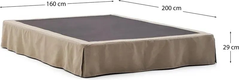 Fehér kárpitozott franciaágy ágytámla nélkül 160x200 cm Jaira – Kave Home