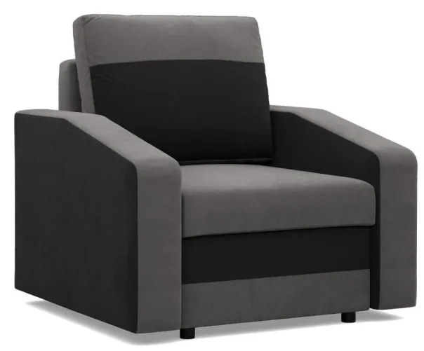 Hewlet fotel, szövet anyag, bonell töltet, szürke - fekete