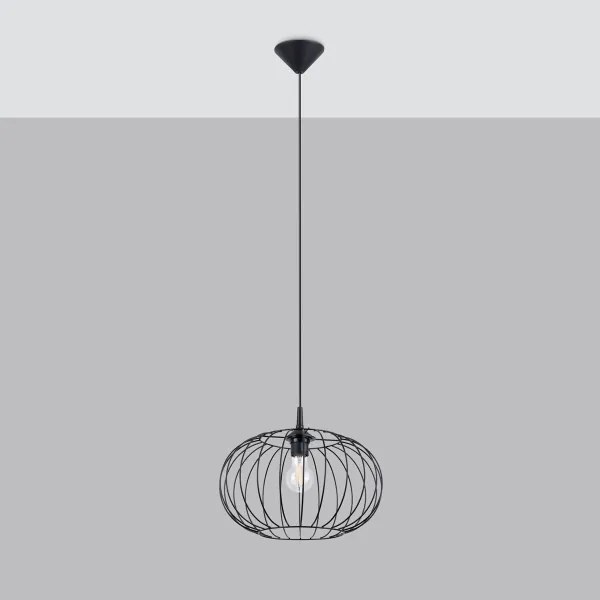 Sollux SL.1185 - Csillár zsinóron TSUNO 1xE27/15W/230V fekete